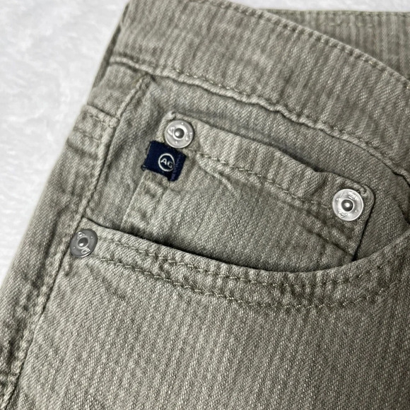 Adriano Goldschmeid AG Sz 27R Stilt Cigarette Roll Up Stripe Khaki Low Rise Crop - Picture 4 of 13